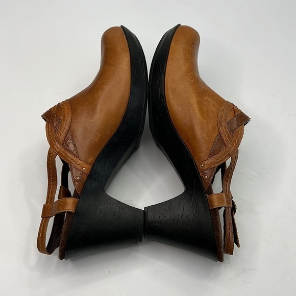 INDIGO by Clark’s brown leather sling back heeled mule size 8.5 - Picture 7 of 14